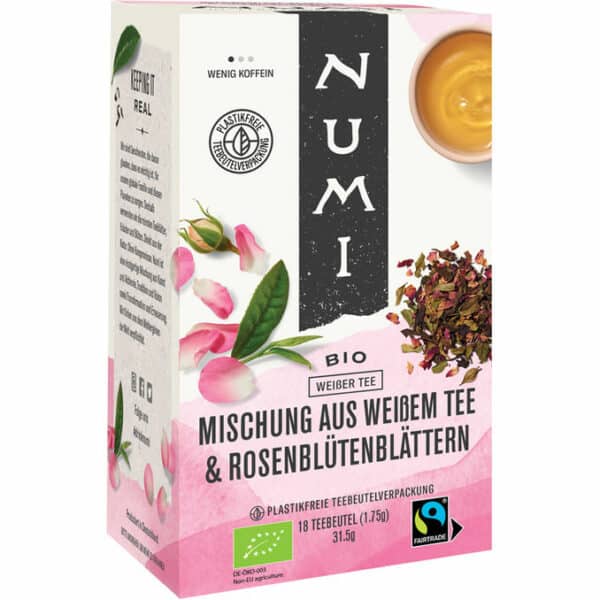 NUMI BIO Weißer Tee & Rosenblütenblätter